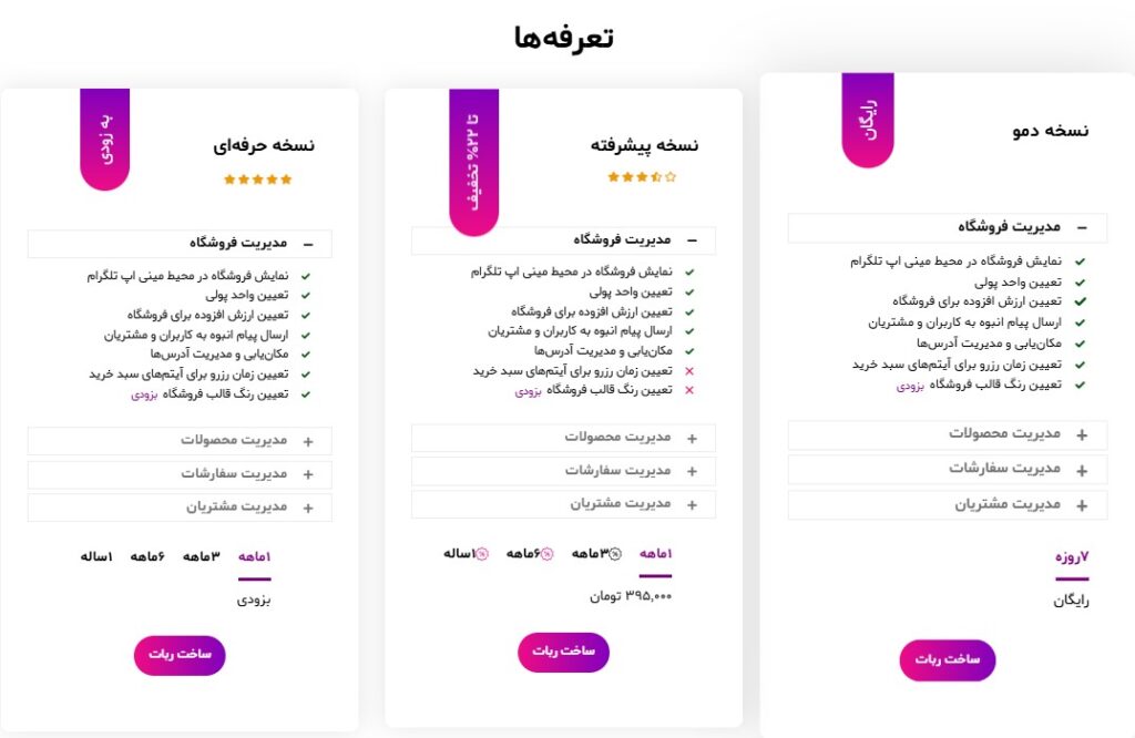 قیمت ربات فروشگاه برای فروش اپل آیدی در تلگرام