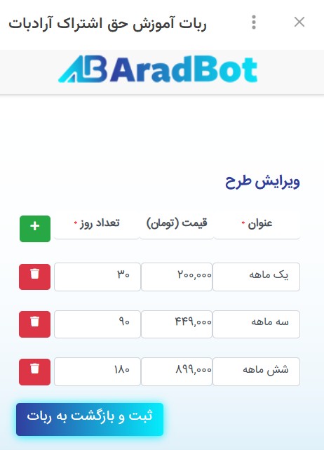 ربات گرفتن حق عضویت در کسب و کار اشتراکی