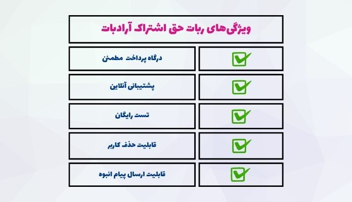 ویژگی های ربات حق اشراک آرادبات